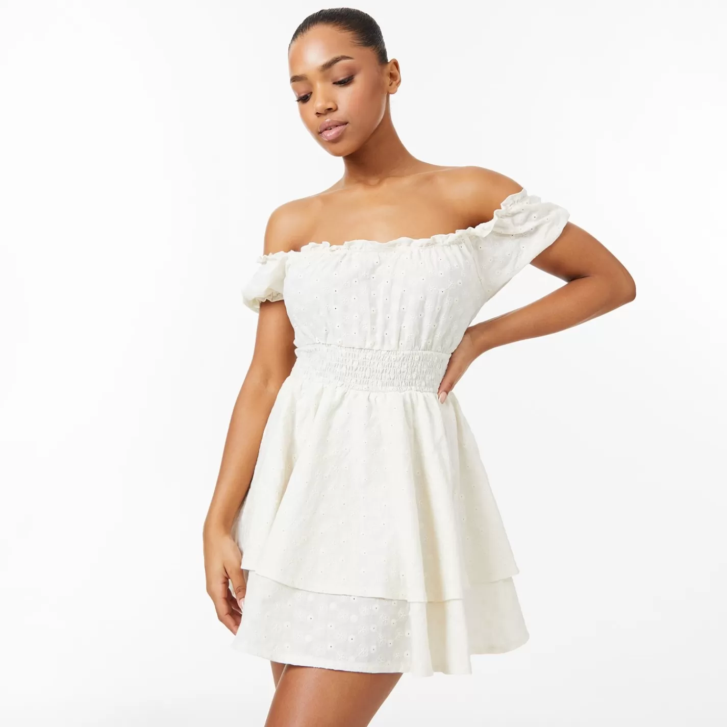 Best Sale Broderie Mini Dress Women Dresses