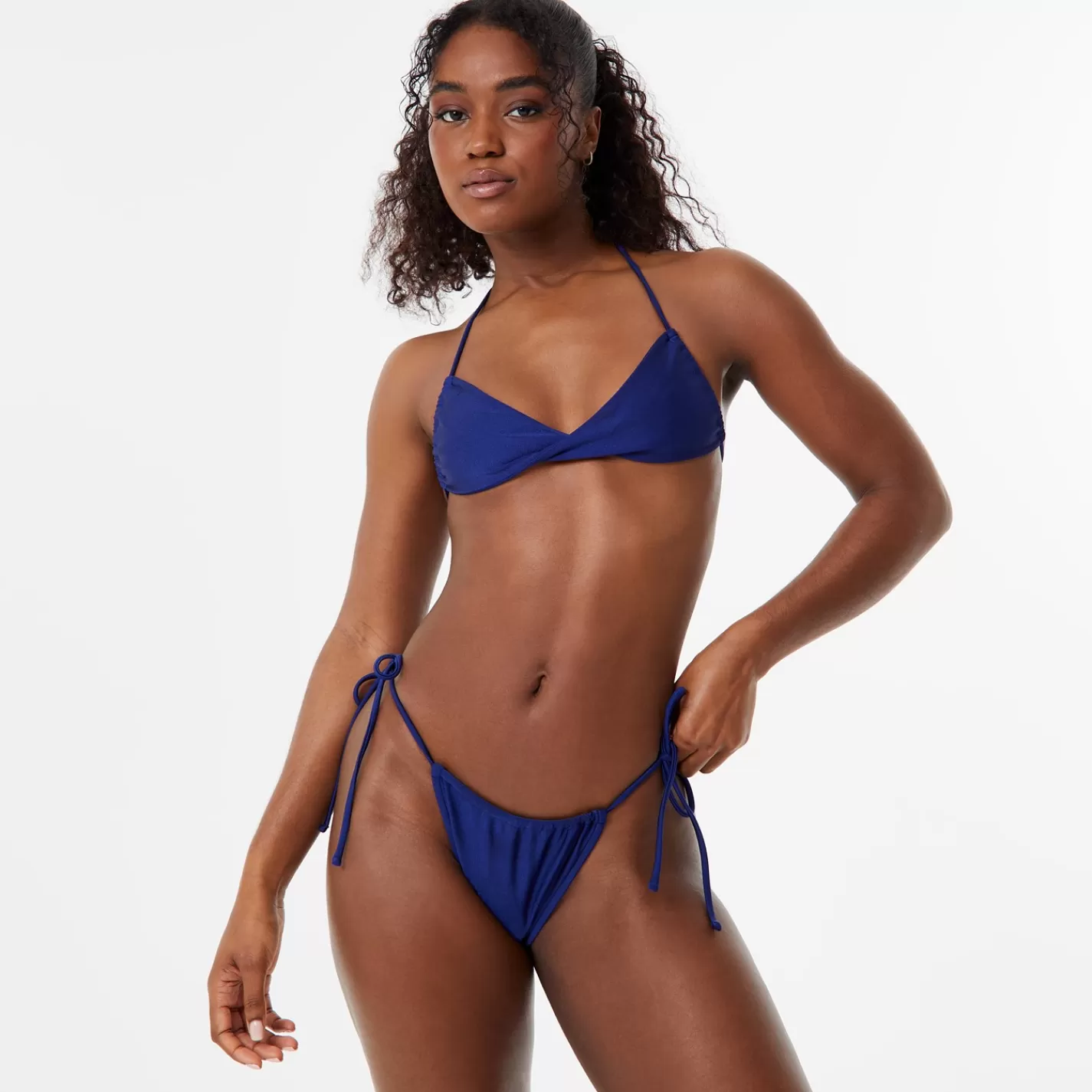 New High Shine Twist Front Bikini Top Women Swimwear
