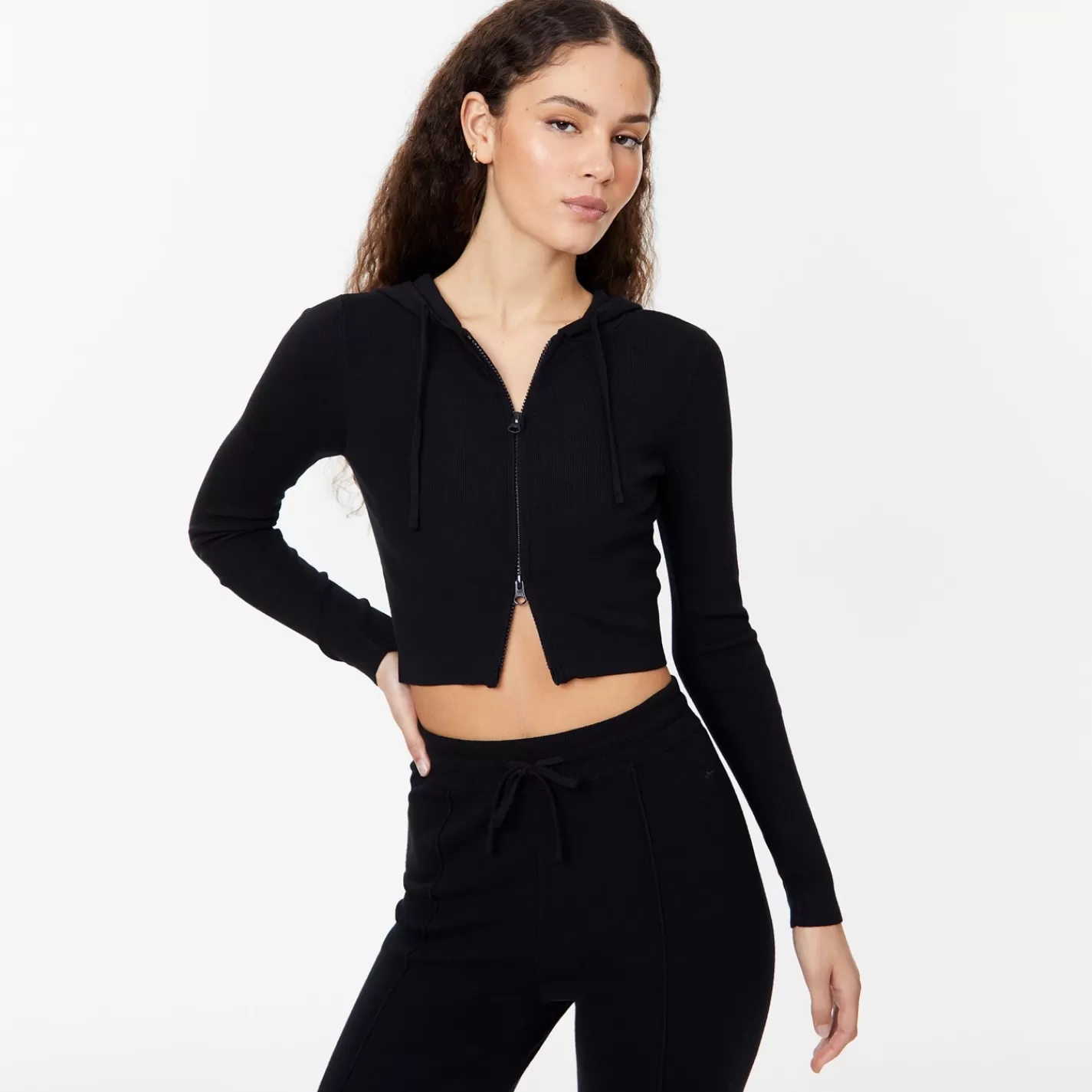 Cheap Knitted Zip Hoodie Women Hoodies & Sweatshirts