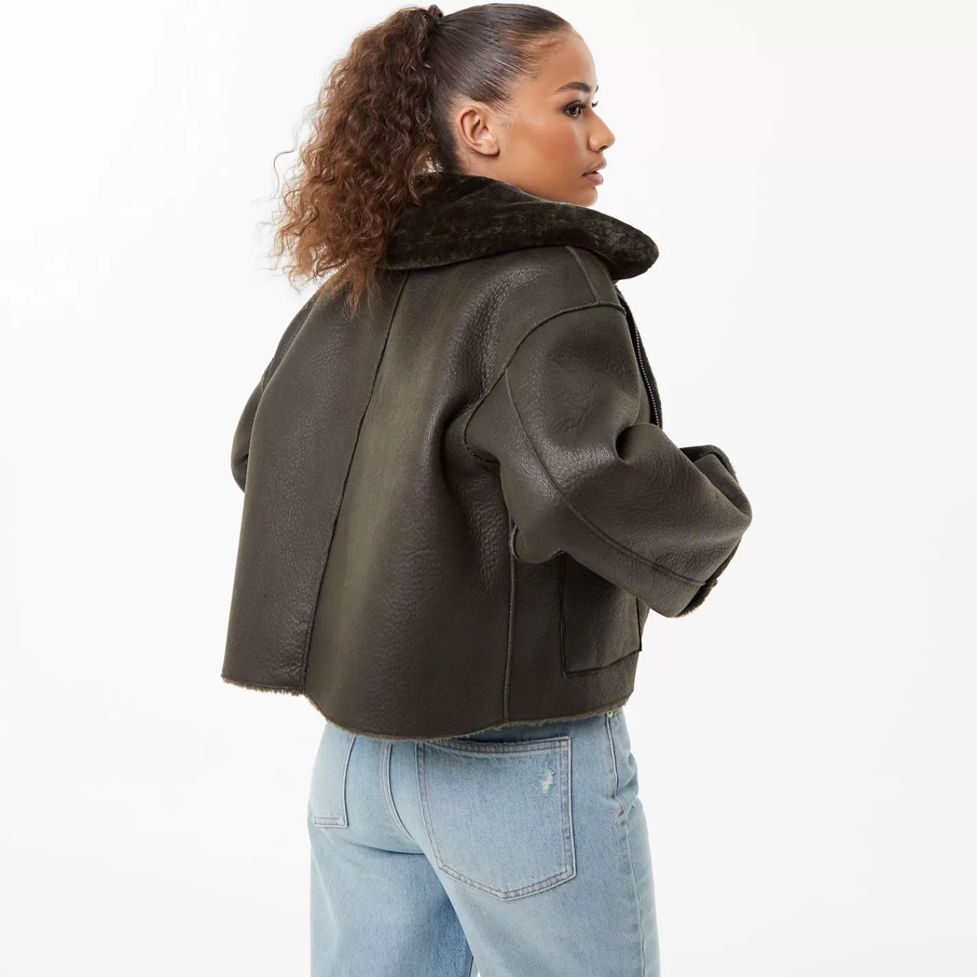 Discount Reversible PU & Faux Fur Jacket Women Coats & Jackets