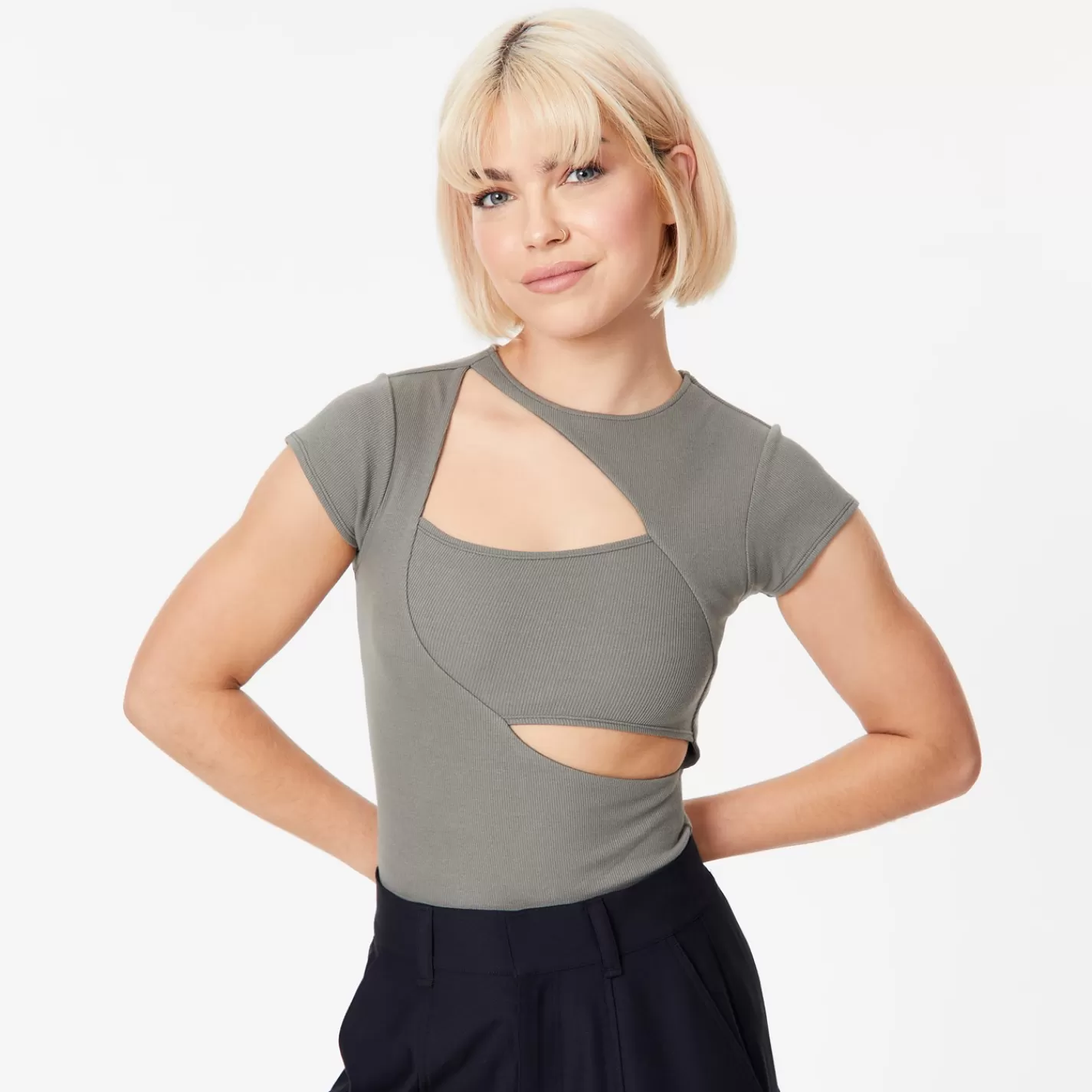 Flash Sale Short Sleeve Slash Bodysuit Women Tops & Shirts